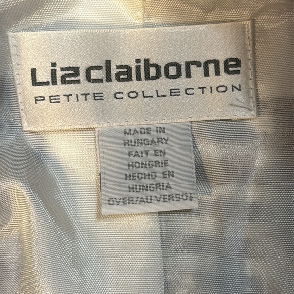 Liz Claiborne Petite Collection Linen Blend Lined Women’s 4P Button Up Blazer - Picture 6 of 8